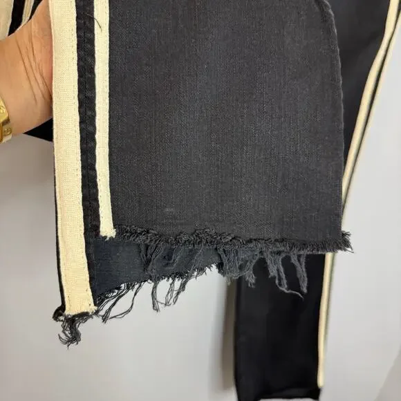 MOTHER Denim Insider Crop Step Fray Black Guilty Racer Jeans High Rise Sz 32 - Picture 4 of 16